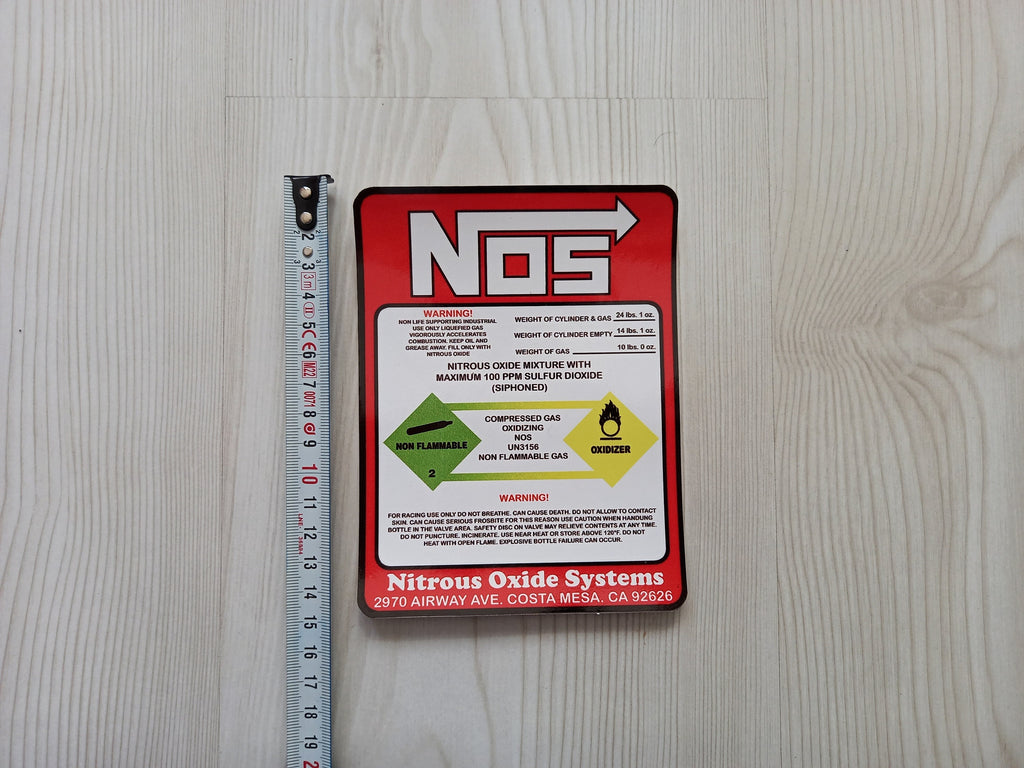 NOS Sticker - Waterproof and Water Resistant NOS Sticker - You can stick it any surface such as metal - Best Gift for Car Lovers