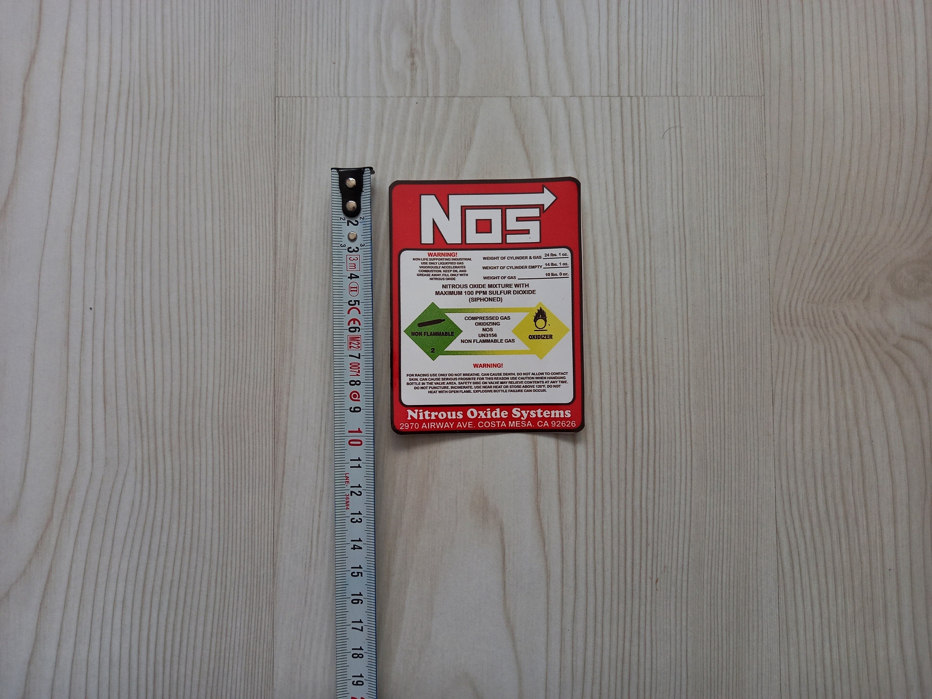 NOS Sticker - Waterproof and Water Resistant NOS Sticker - You can stick it any surface such as metal - Best Gift for Car Lovers