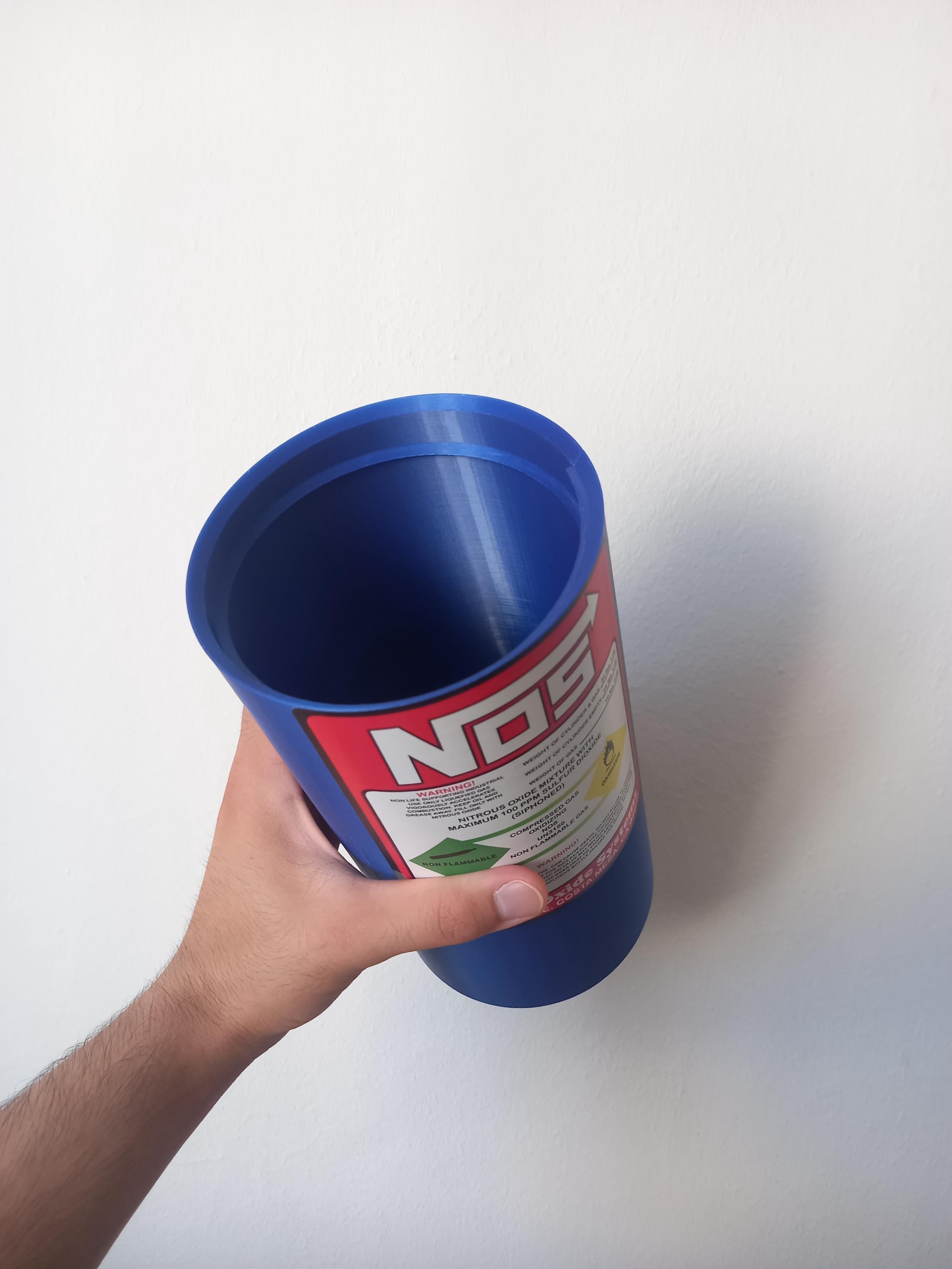 Plastic NOS Tank (for decorative purposes, not real) - Fully 3D Printed NOS Tank Storage Bottle - You can use it as a Car or Desk Accessory
