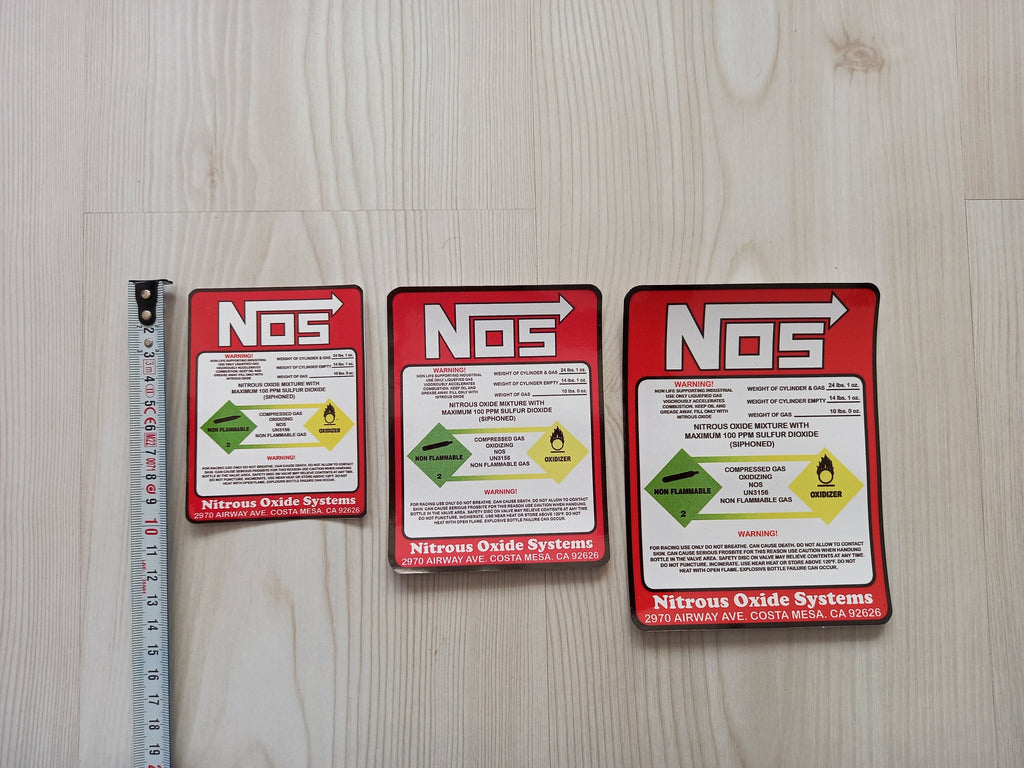 NOS Sticker - Waterproof and Water Resistant NOS Sticker - You can stick it any surface such as metal - Best Gift for Car Lovers