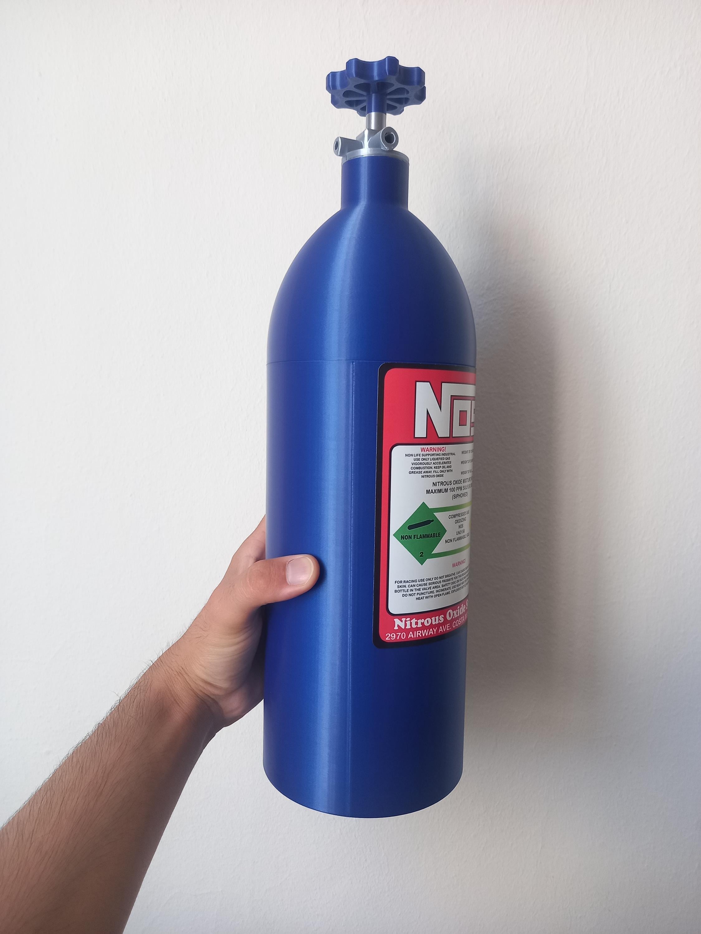 Plastic NOS Tank (for decorative purposes, not real) - Fully 3D Printed NOS Tank Storage Bottle - You can use it as a Car or Desk Accessory